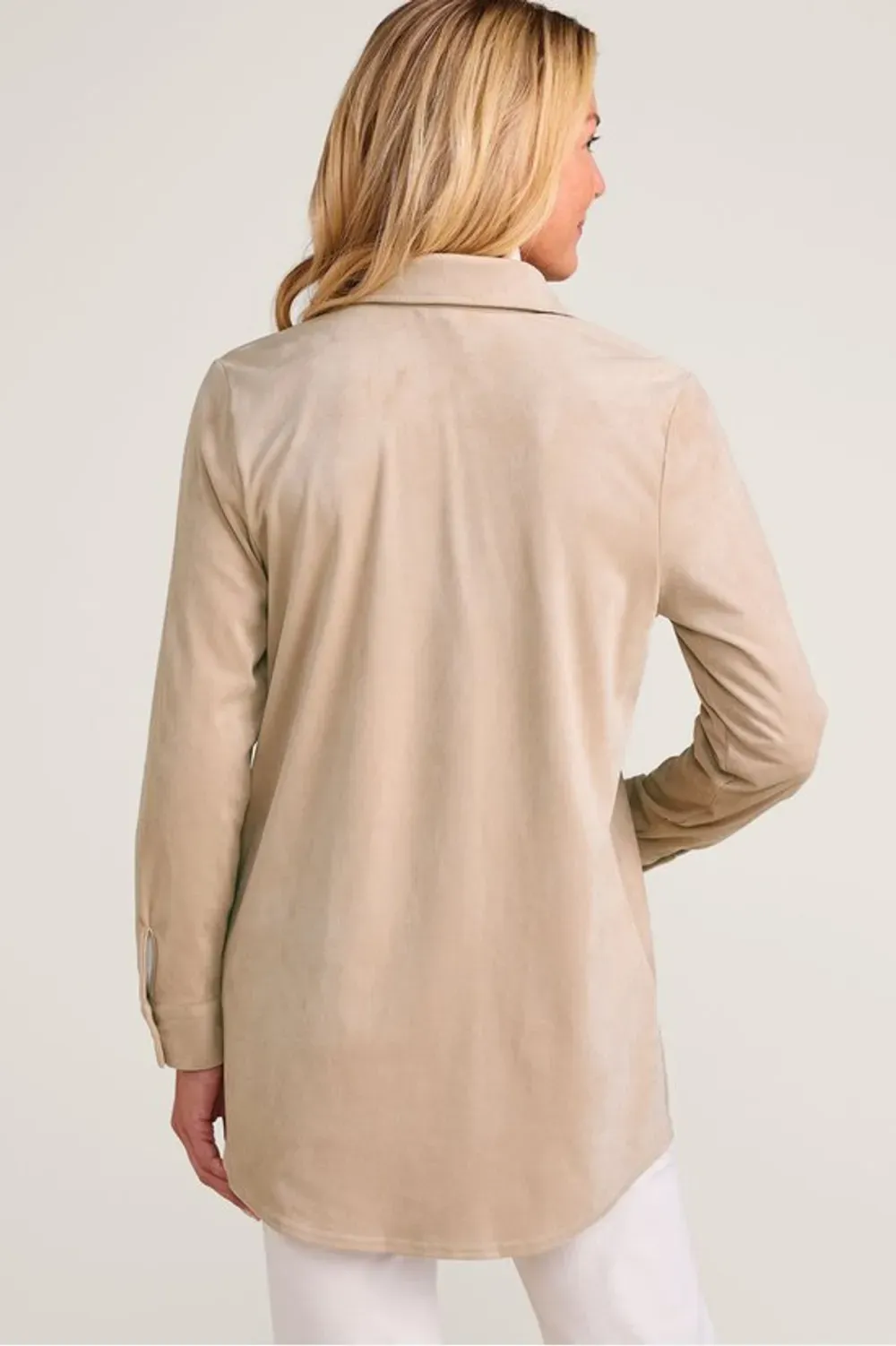 Day To Dusk Faux Suede Big Shirt