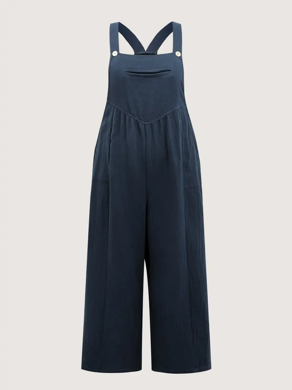 Pure Cotton Adjustable Easy Waist Jumpsuit
