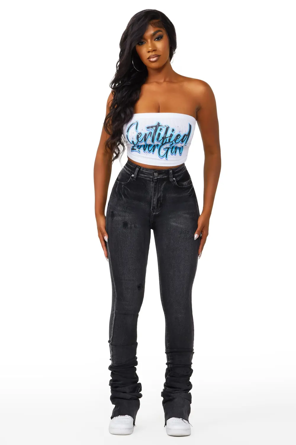 Stassi Black Super Stacked Jean