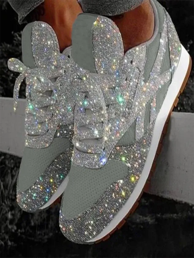 Women Muffin Rhinestone New Crystal  Platform Sneakers