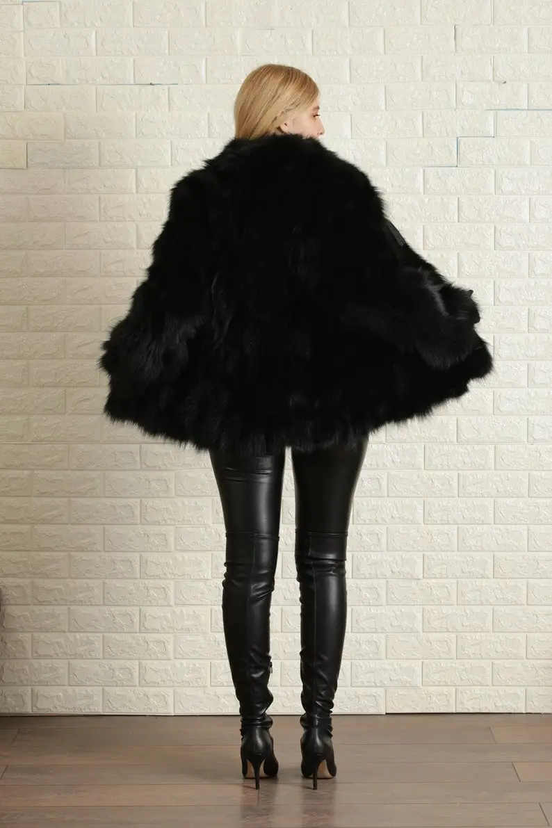 Black Fox Fur Jacket