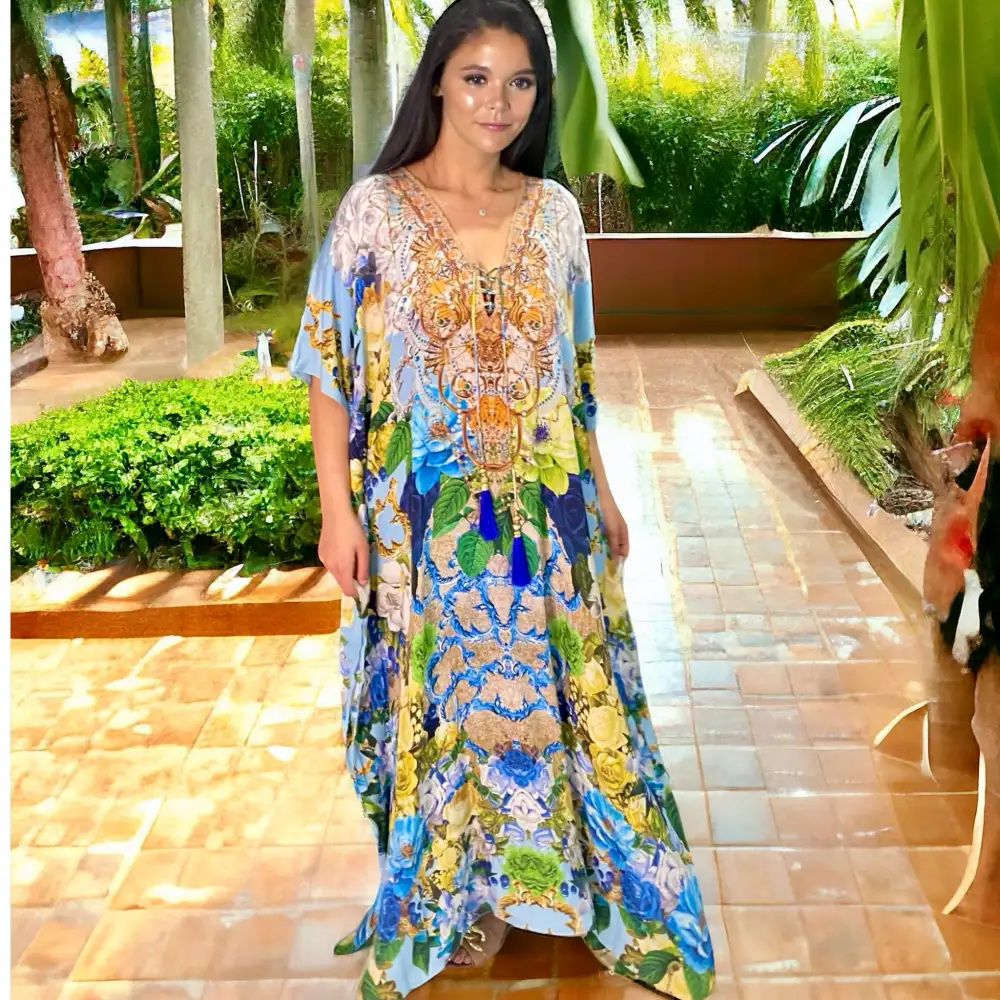 Coco Bella floral kaftan Maxi 12-20