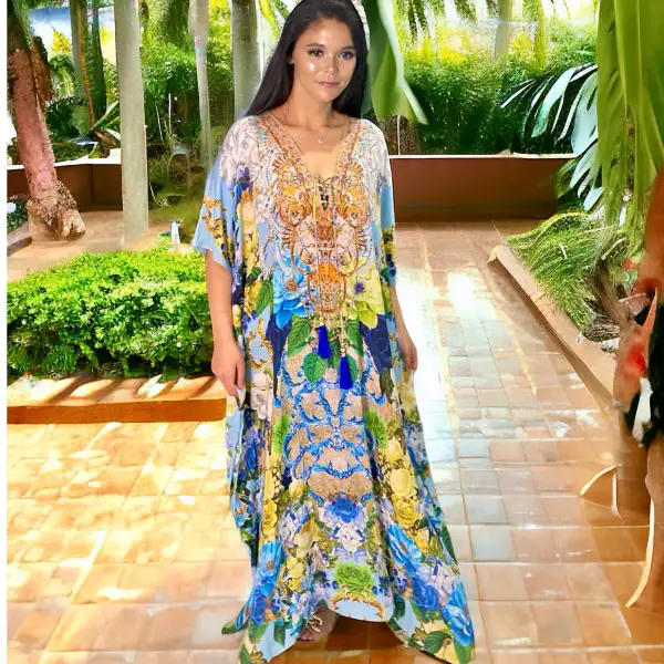 Coco Bella floral kaftan Maxi 12-20