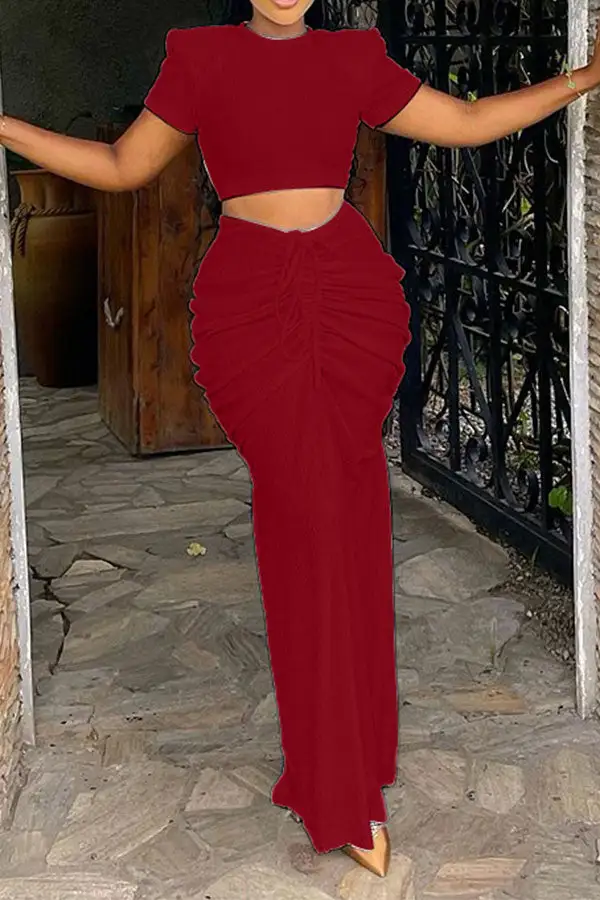Drawstring Dress Set