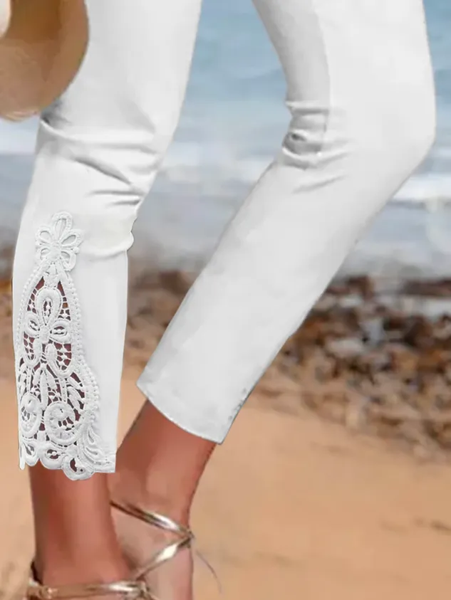 Lace Plain Casual Legging Pants（ Clearance Sale）