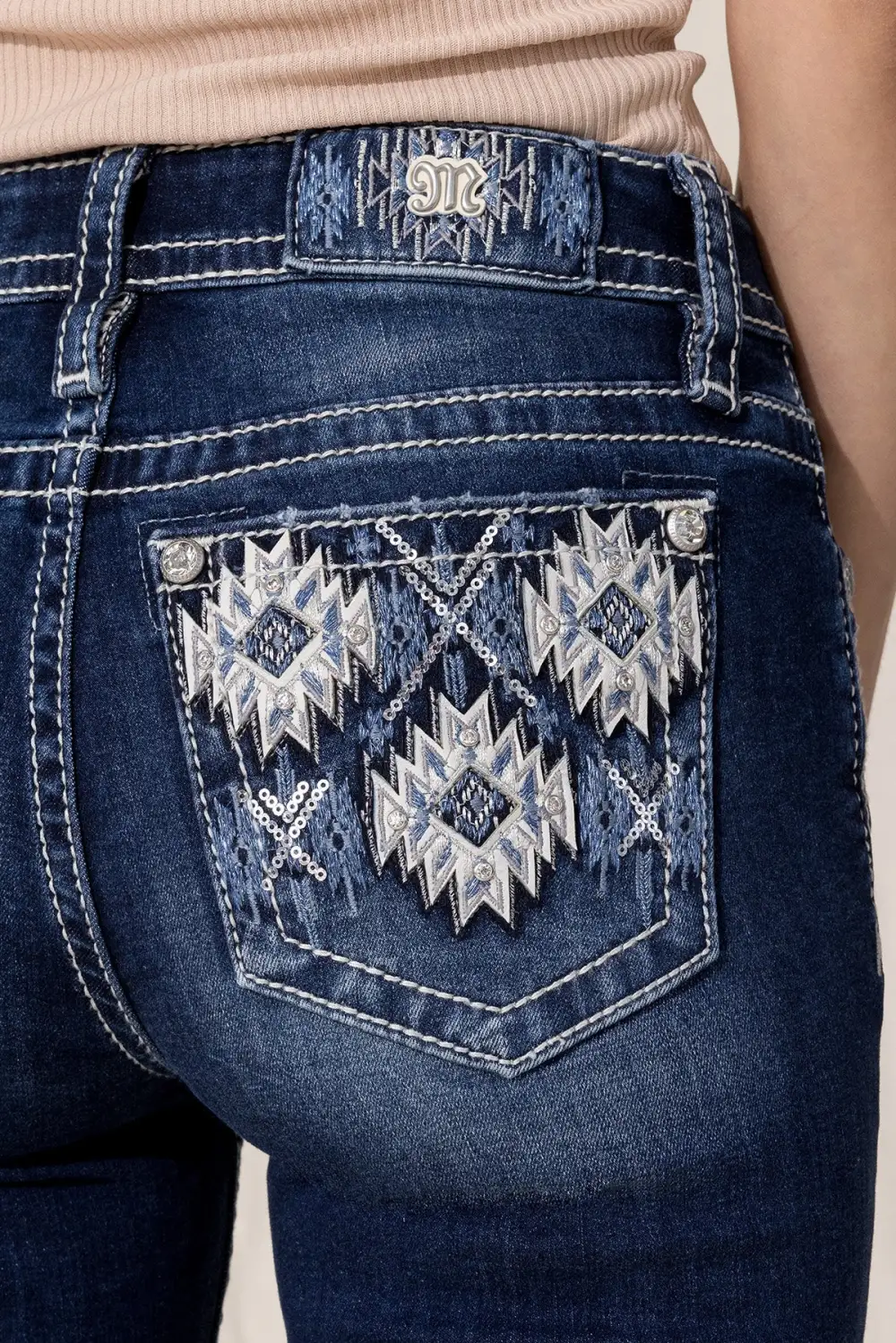 Crystal Flakes Bootcut Jeans