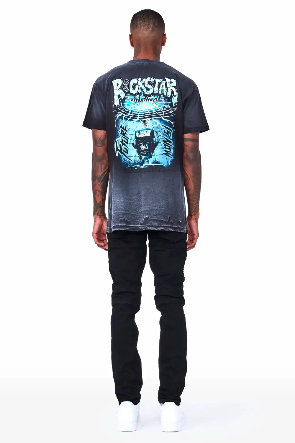 Bk Signature Biker / Zipper Knee Jean- Black