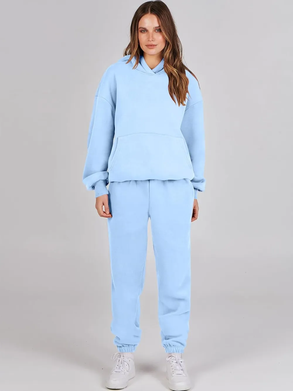 (Clearance Sale $1.99⚡) 2024 Women's Fall Oversized Casual Hoodie Two Piece Sweatshirt Jogging Pants Sweatshirt Set