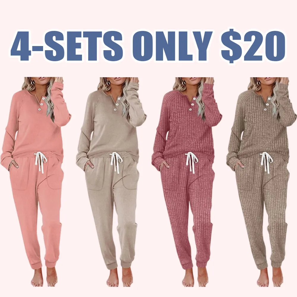 Women's 2-Piece Button Down Lounge Sweatsuit
