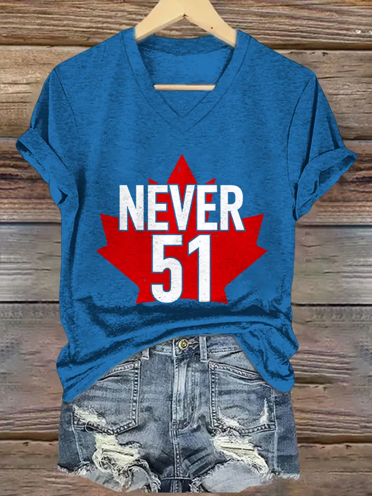 Women'S Never Be The 51st State Canada Will Never Yield To Tru.p T-Shirt
