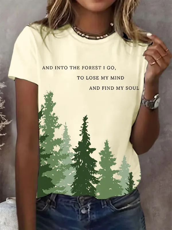 Women'S T-Shirt Women'S National Park Conservation Print Crew Neck T-Shirt