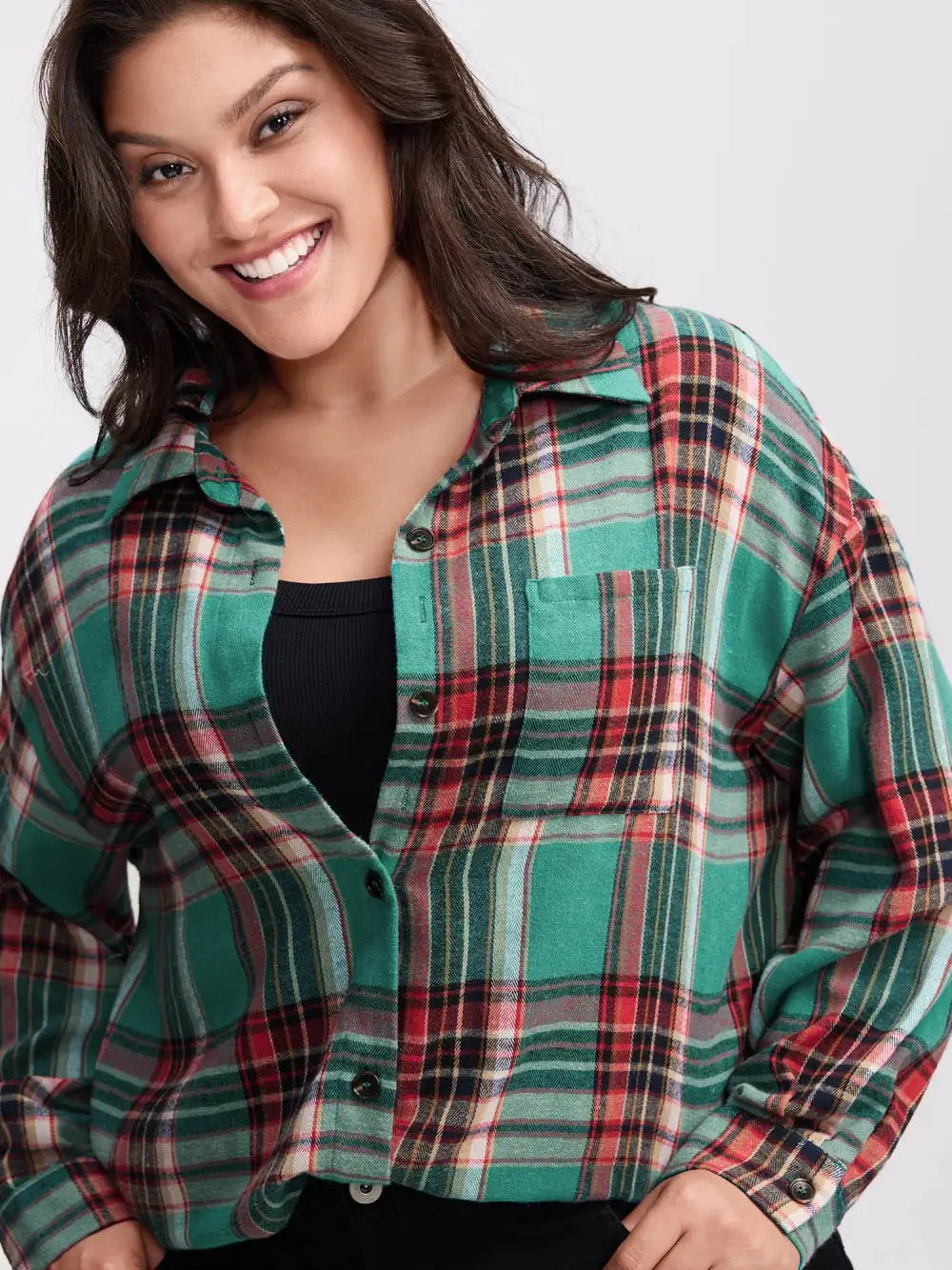 Plaid Pockets Button-Down Shirt