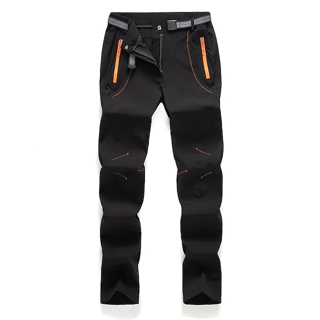 Women's Fleece Lined Pants Waterproof Hiking Pants Black Trousers Softshell Pants Winter Outdoor Thermal Warm Windproof Lightweight Elastic Waist Bottoms Army Green Burgundy Orange Camping