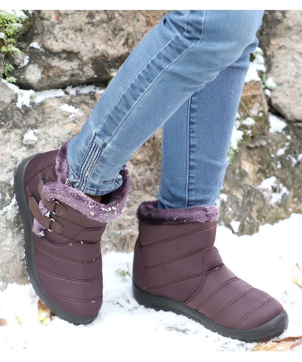 Coffee Strappy Snow Boot - Women