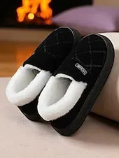 Women's Quilted Indoor Slippers with Faux Fur Lining – Warm Home Shoes for Winter and Cold Floors