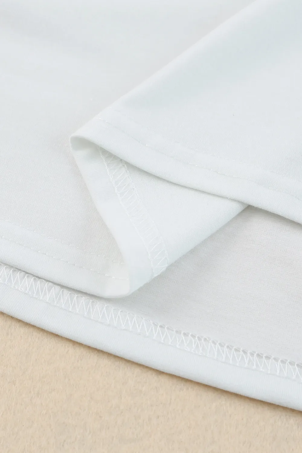 White Solid Color Casual Bubble Sleeve Blouse