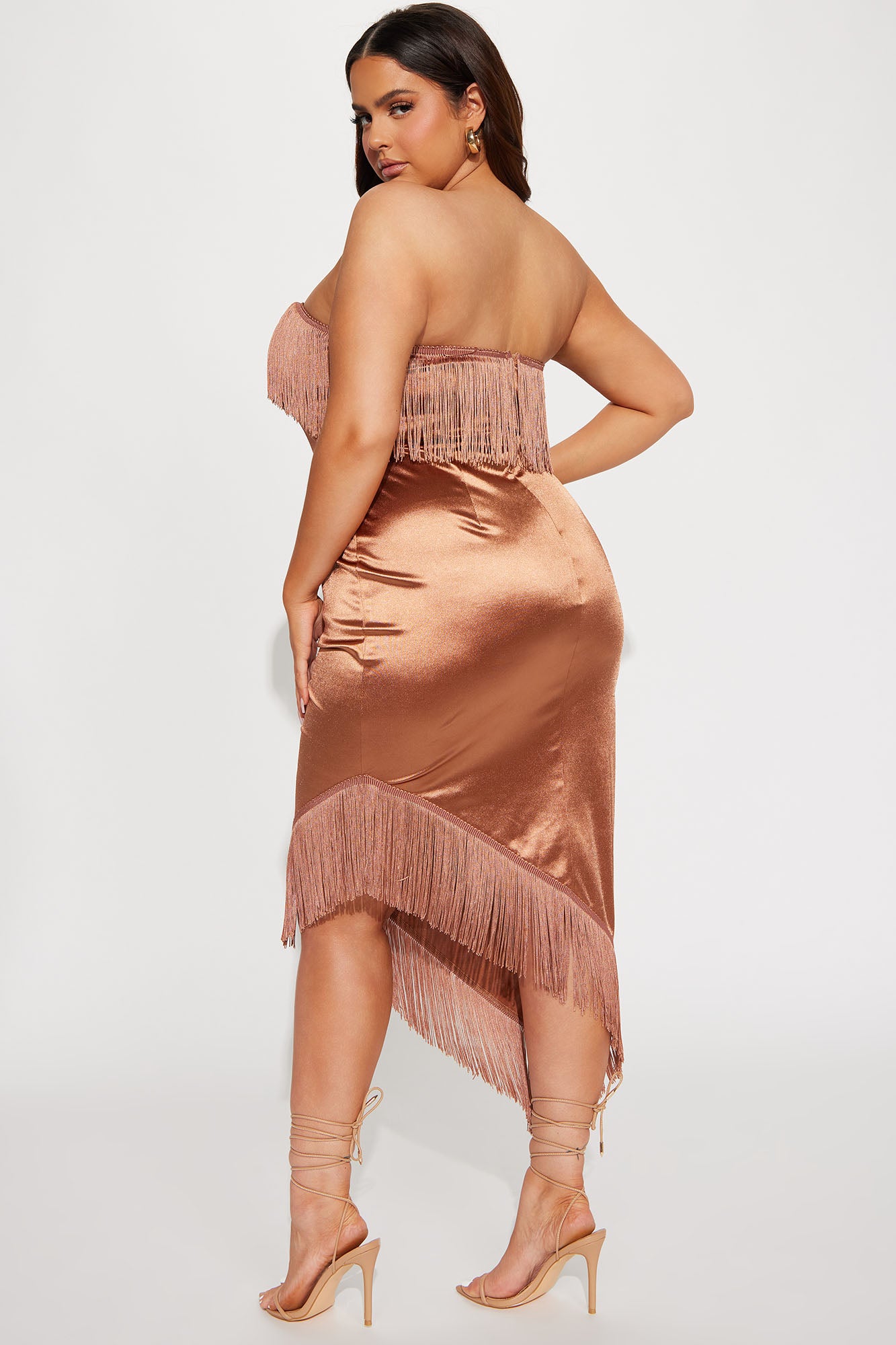 Carolina Fringe Maxi Dress - Mocha