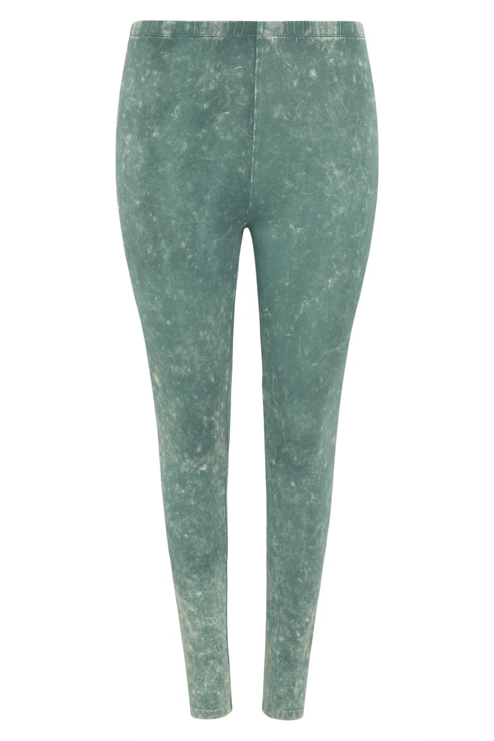 YOURS Curve Grey Acid Wash Stretch Cotton Leggings