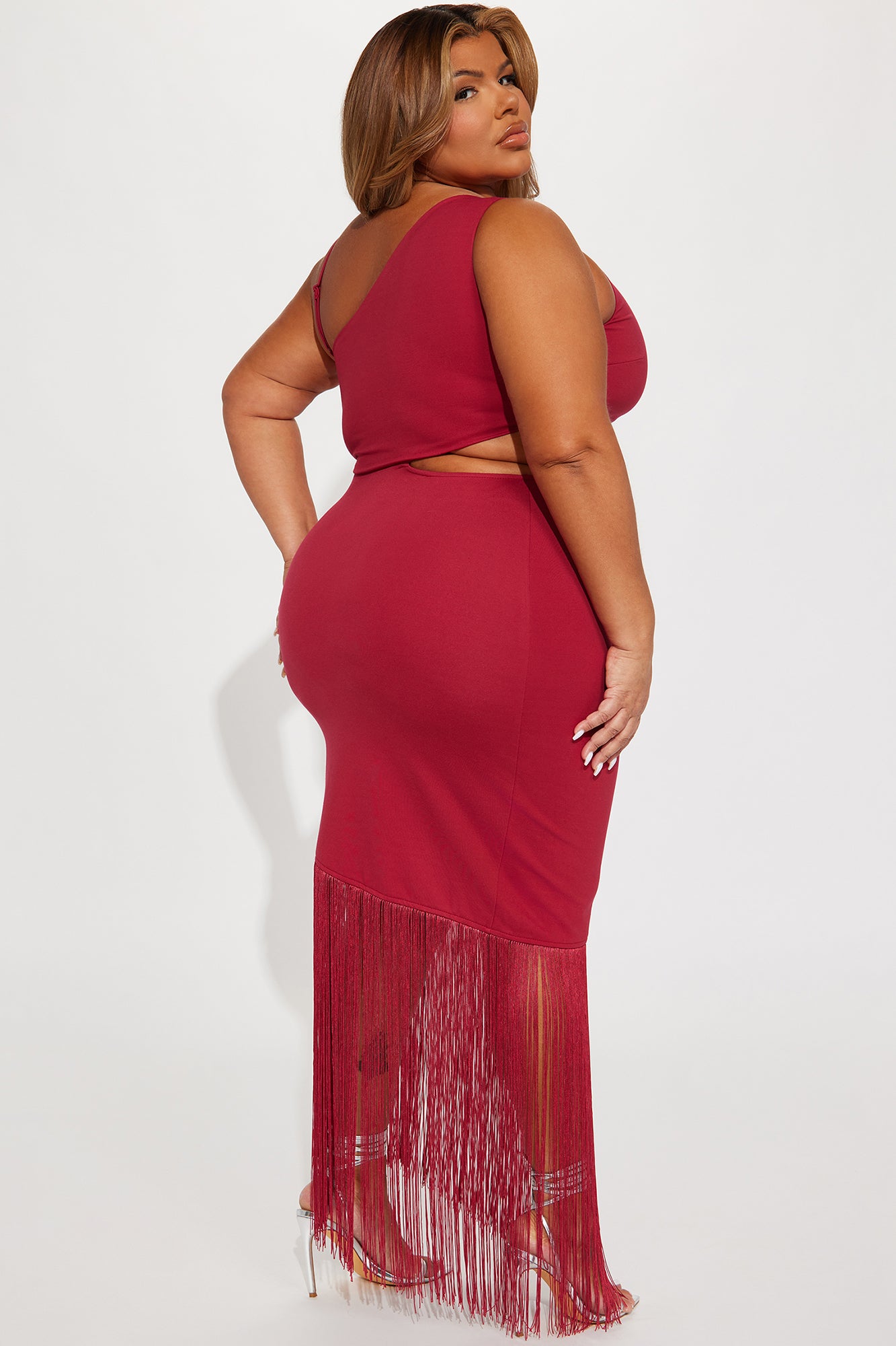 Blair Fringe Maxi Dress - Red