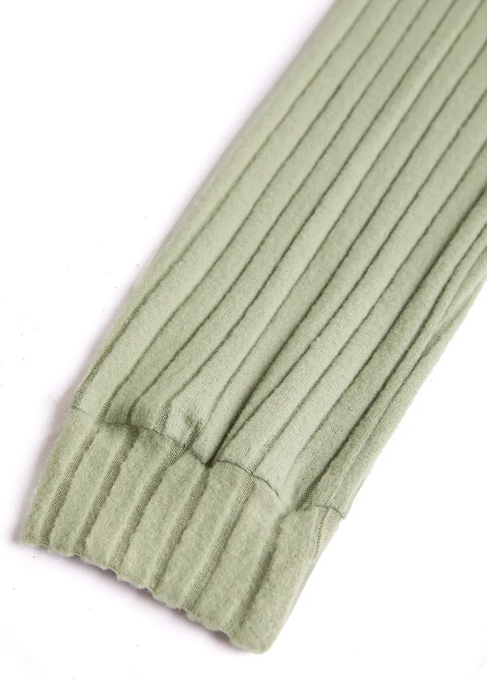 Sage Green Patchwork Long Sleeve Split Neck Sweatshirt