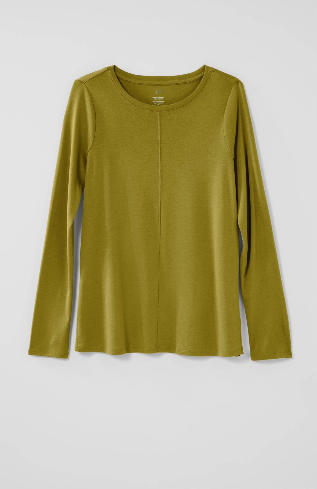 long-sleeve pima crew-neck tee