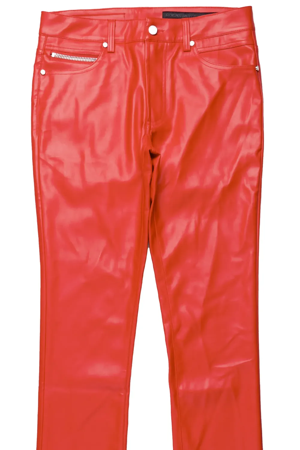 Ricky Red Super Stacked Faux Leather Pant