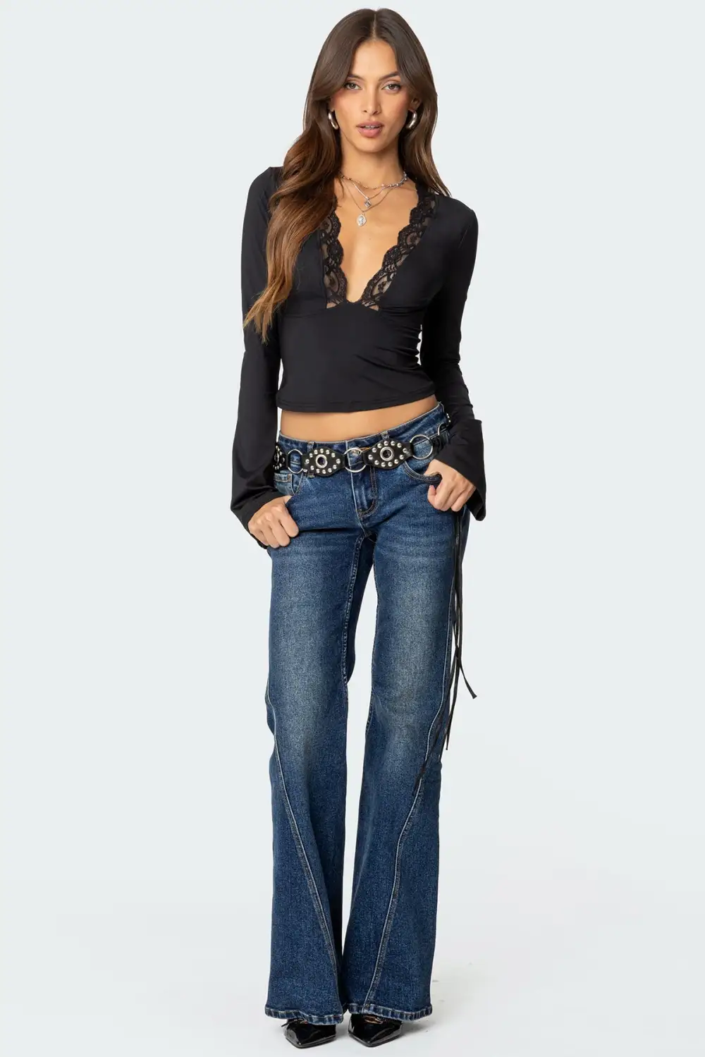 Tina Lacey Plunge Neck Top