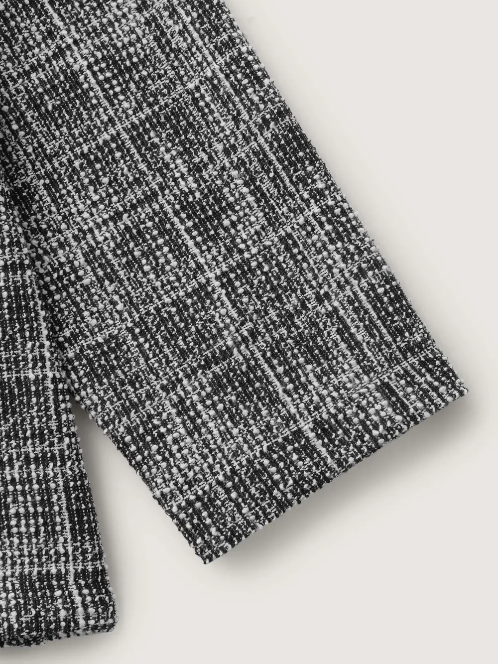 Tweed Open-Front Arc Hem Jacket