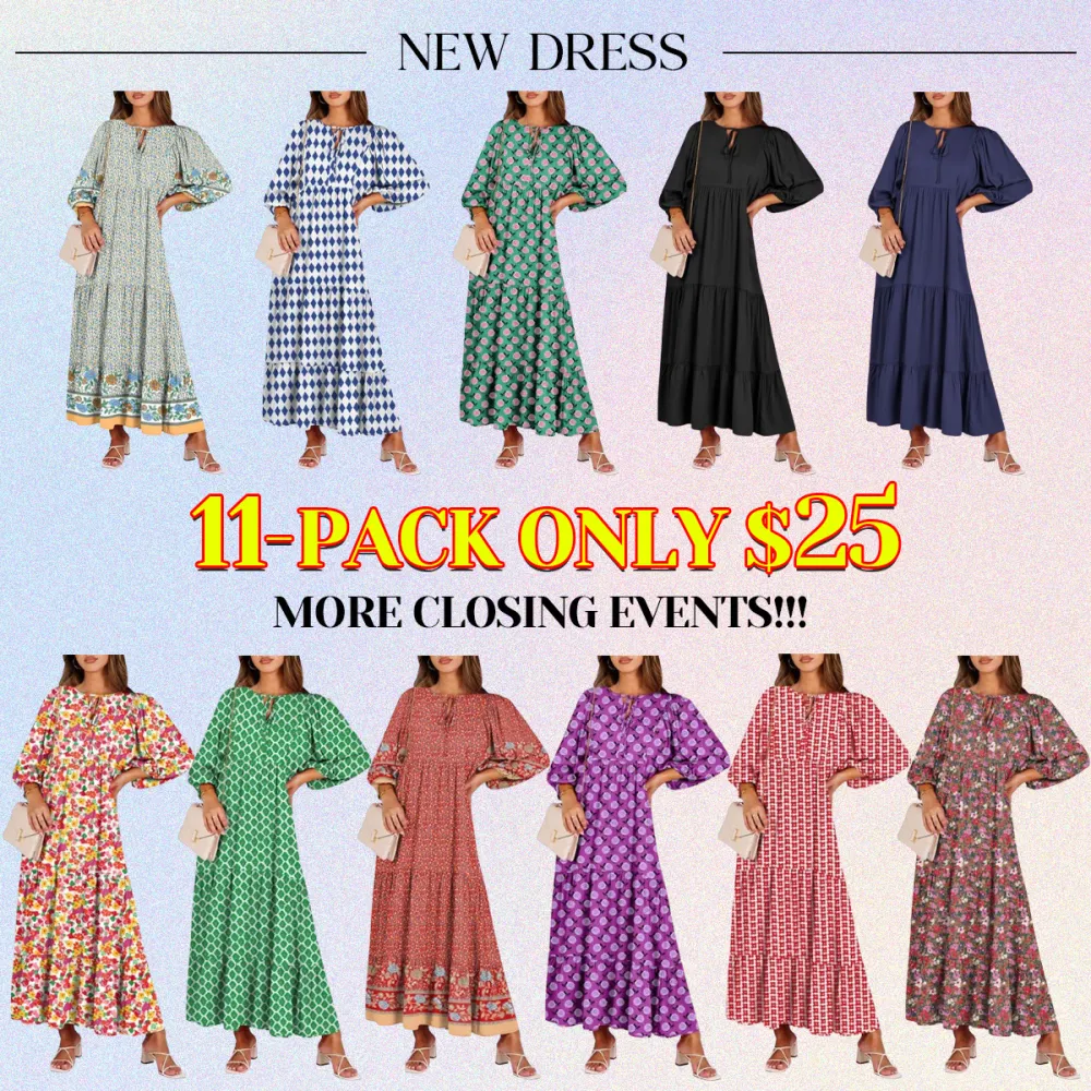 Boho Summer Maxi Dress for Women – Floral Puff Sleeve Vacation Sundress
