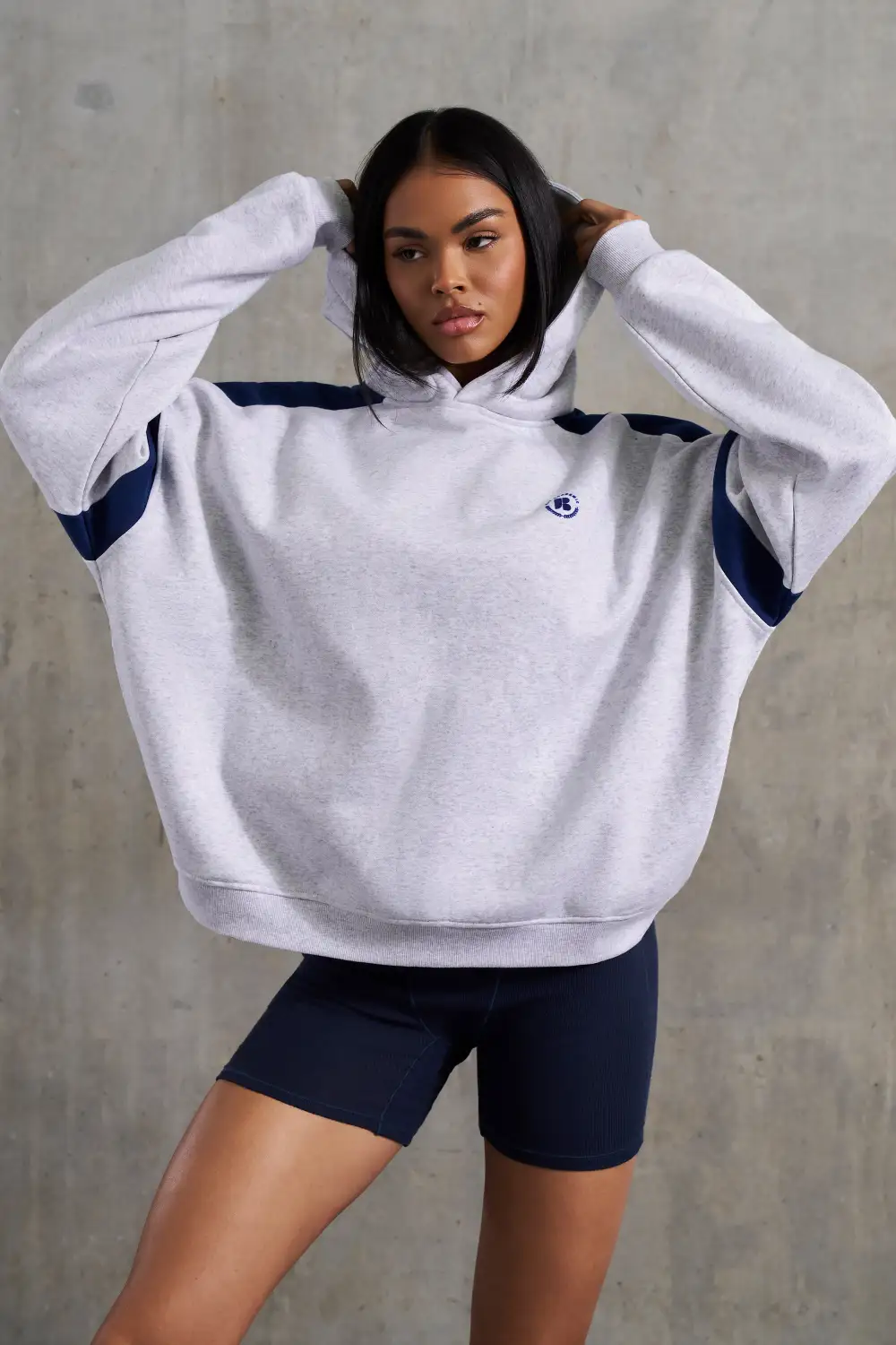 Academic - Oversized Hooded Sweatshirt in Heather Grey