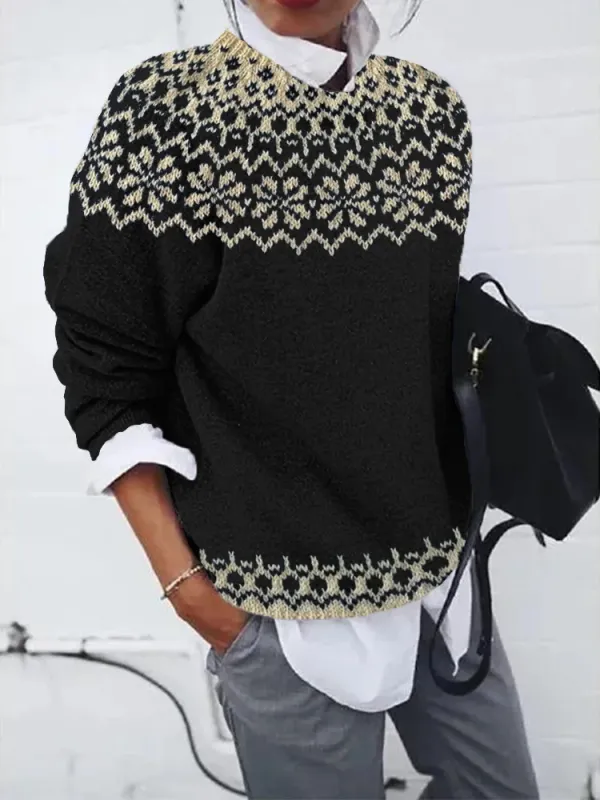 Regular Fit Casual Abstract Sweater