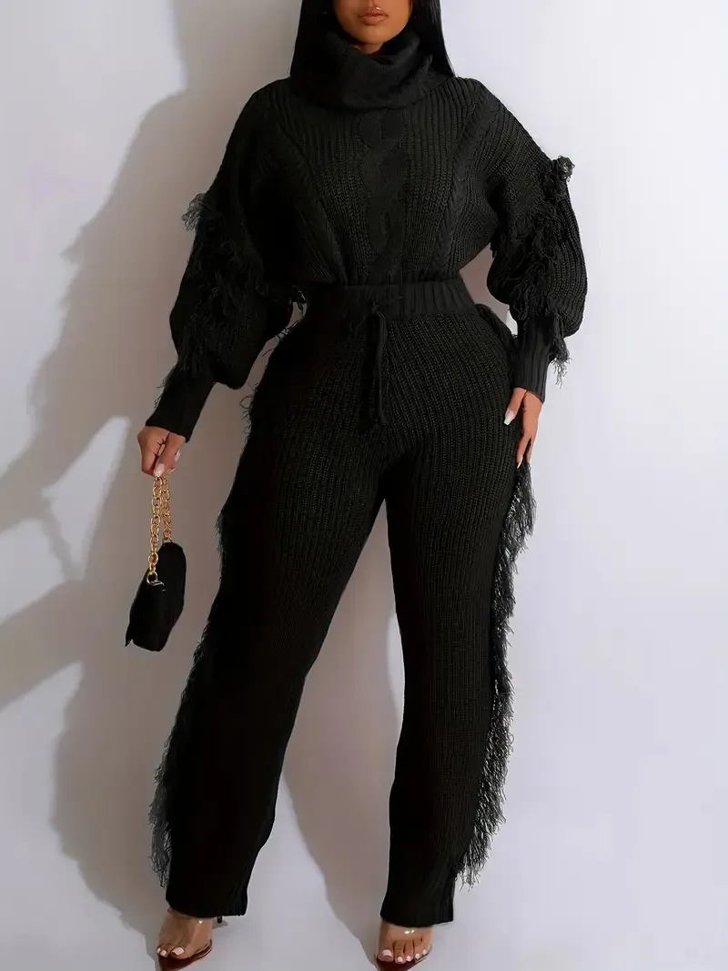 Tassel Knit Sweater Set