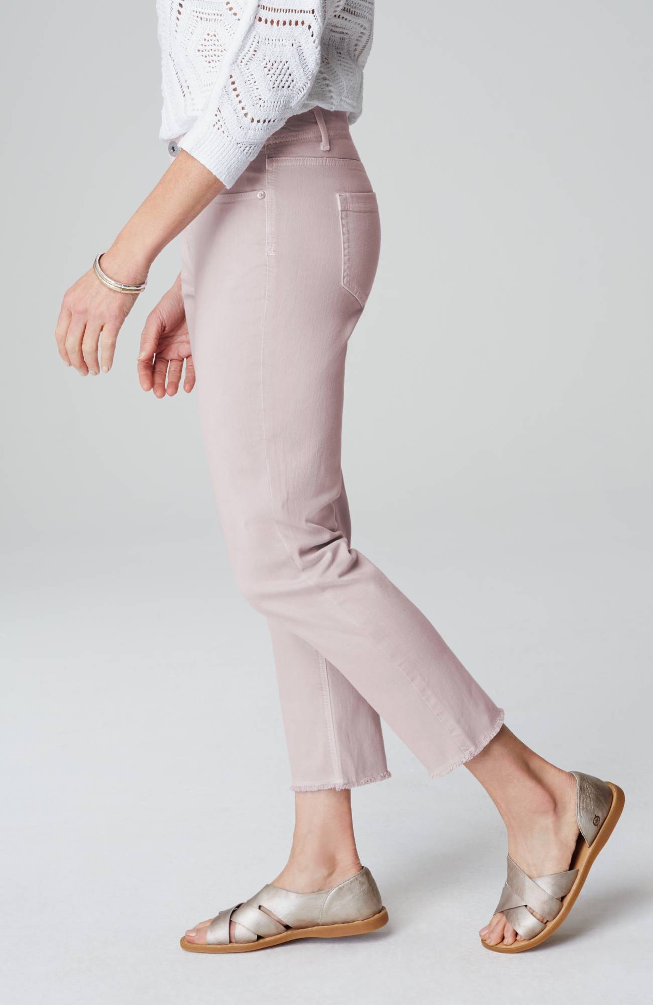 High-Rise Fringe-Hem Crops