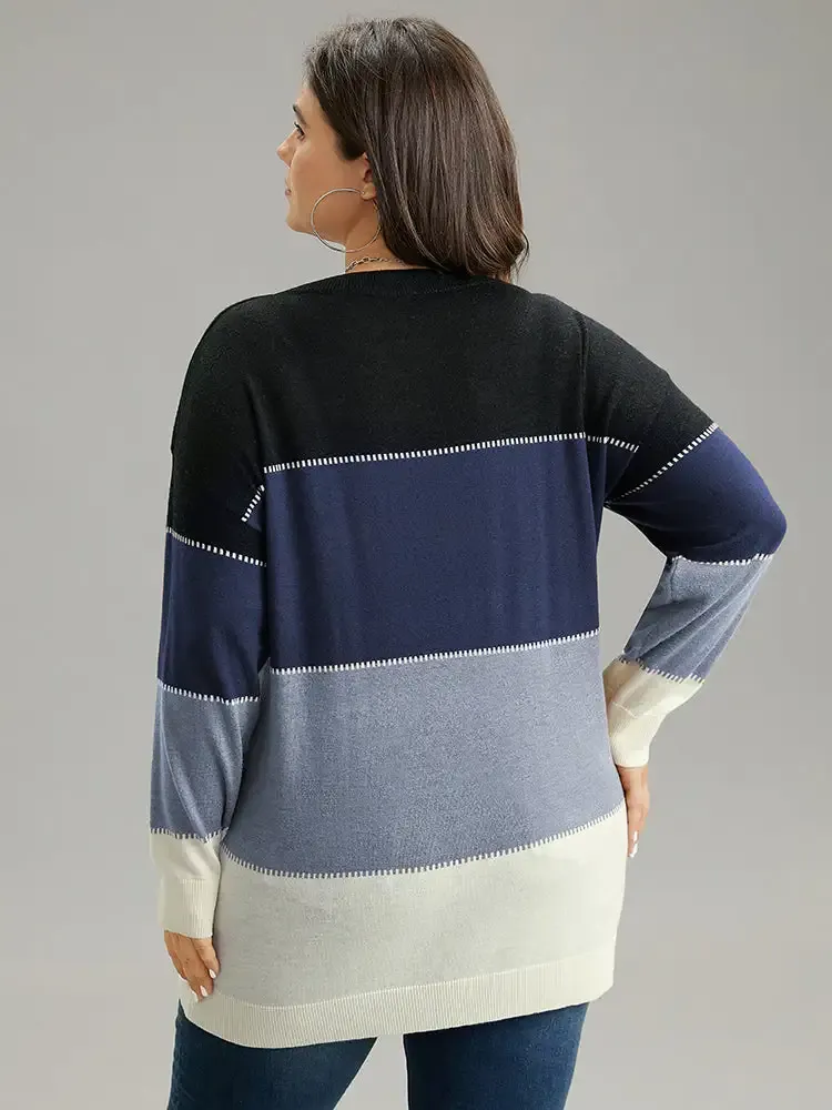 Supersoft Essentials Colorblock Contrast Round Neck Pullover