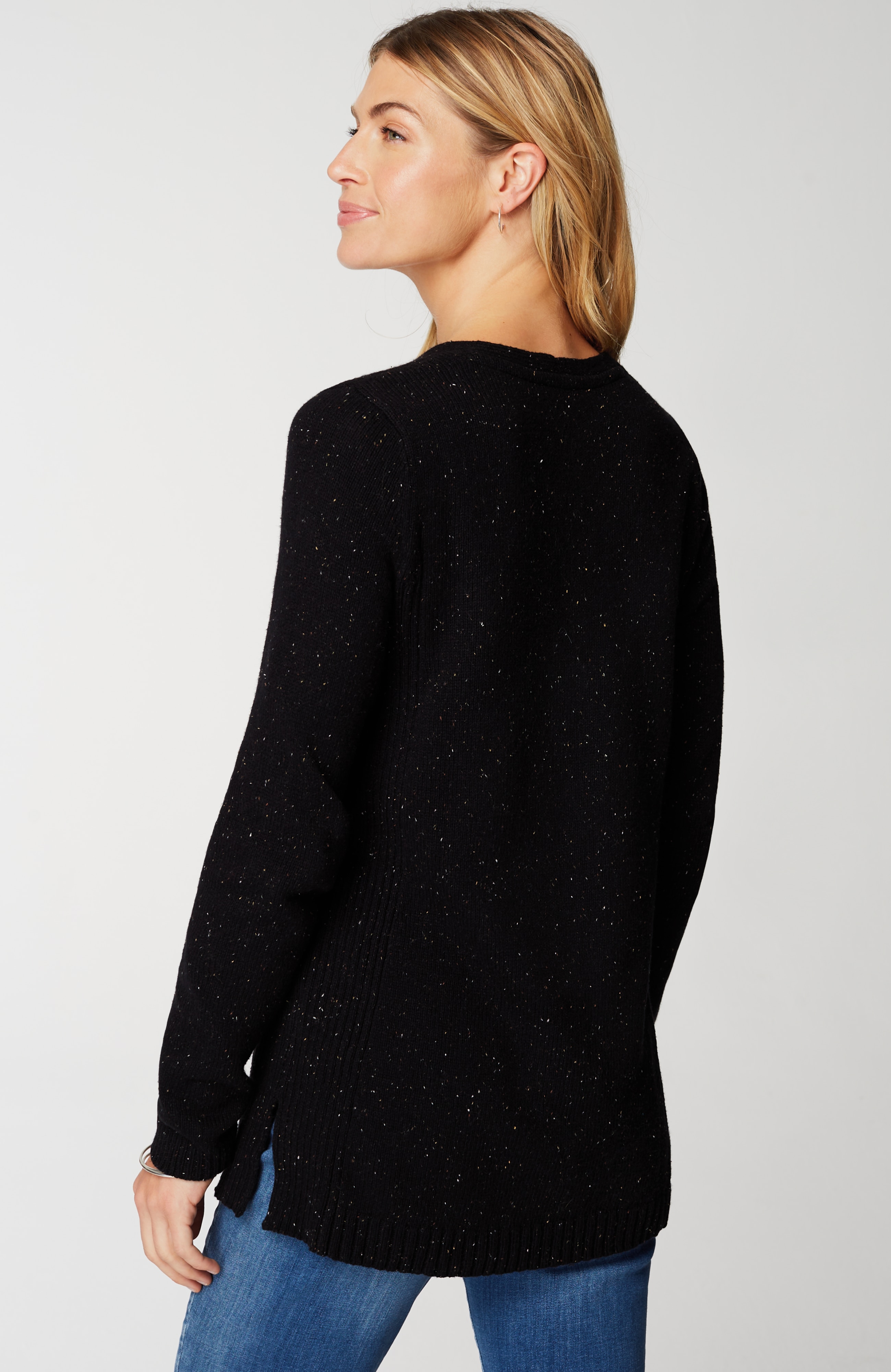 Tweeded-Cotton Sweater Tunic