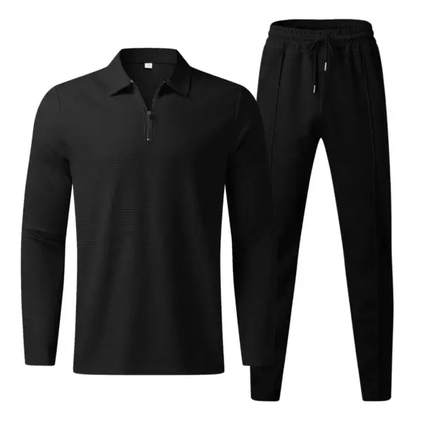 Matching Set for Men,Casual Fashion Long Sleeve Polo Shirt and Pants 2 Piece Outfits,Athletic Jogging Suits