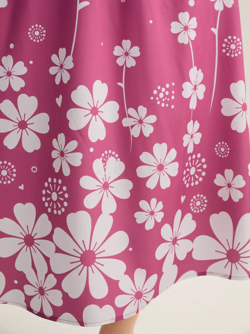 V-Neck Floral Print Flared Sleeve Dress