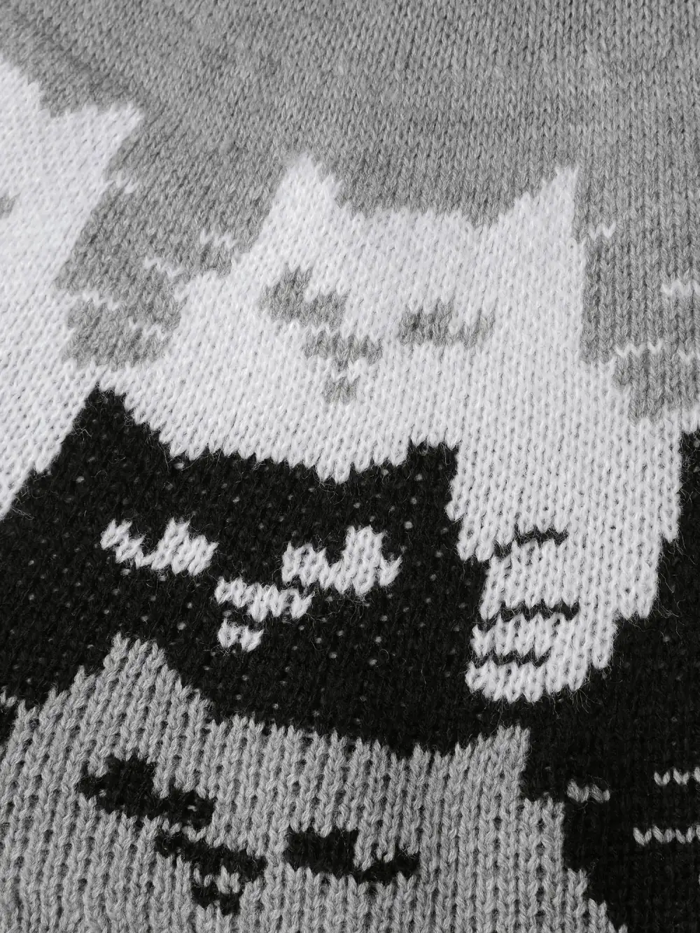 Color Block Cat Pattern Arc Hem Pullover