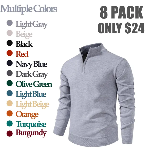 🔥8 PACK＄24🔥Men’s Quarter Zip Sweater