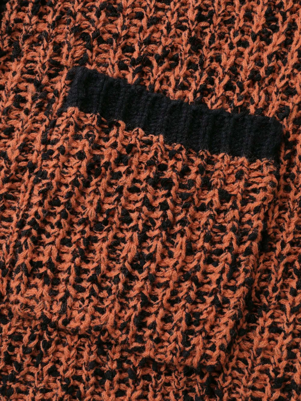 Textured Color Contrast Edges Pockets Cardigan