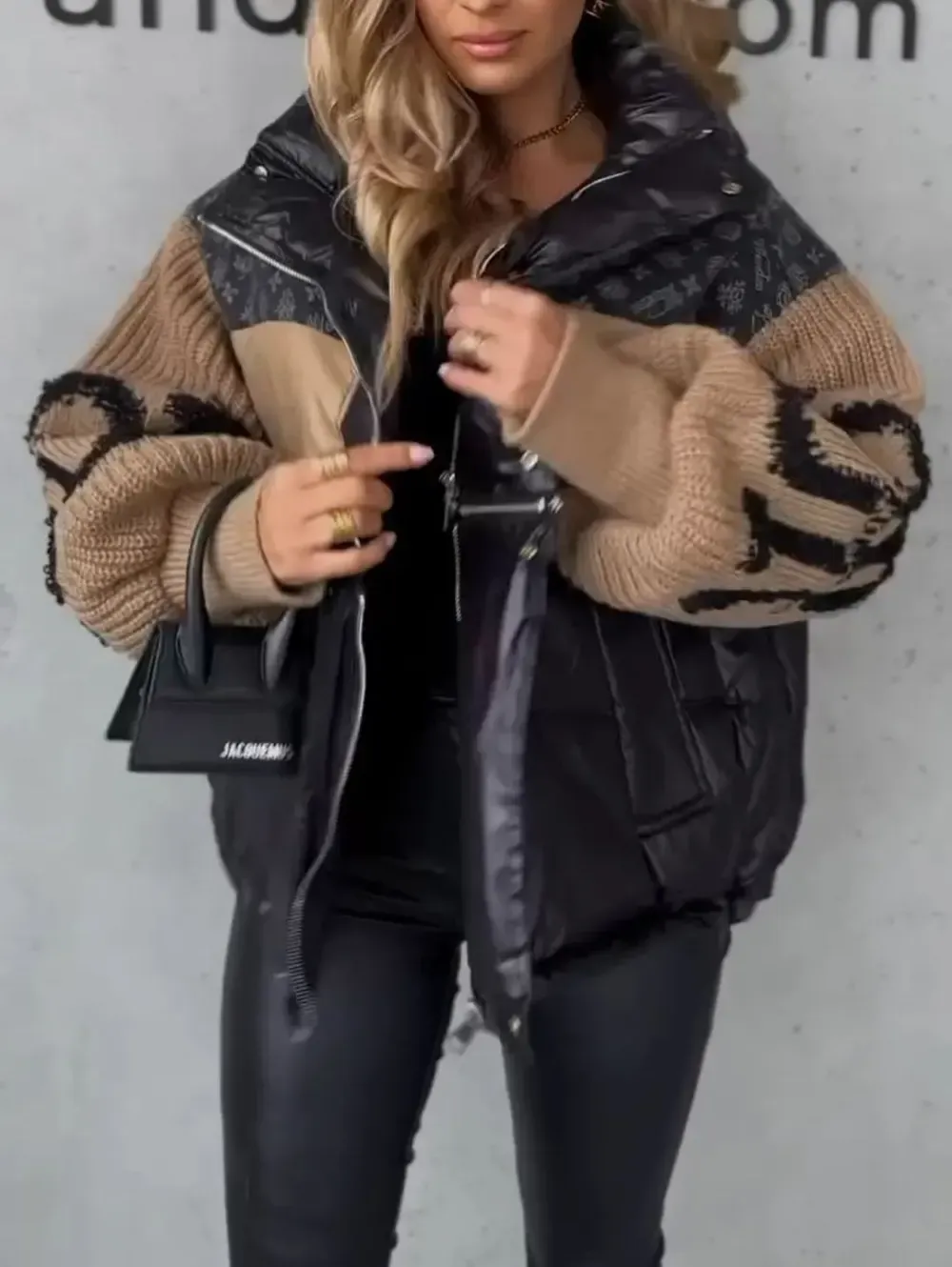 Chic Colorblock Puffer Jacket
