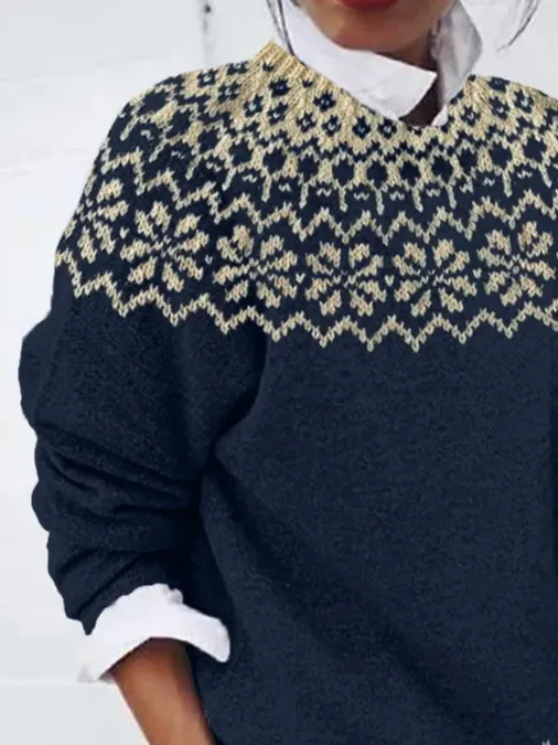 Regular Fit Casual Abstract Sweater