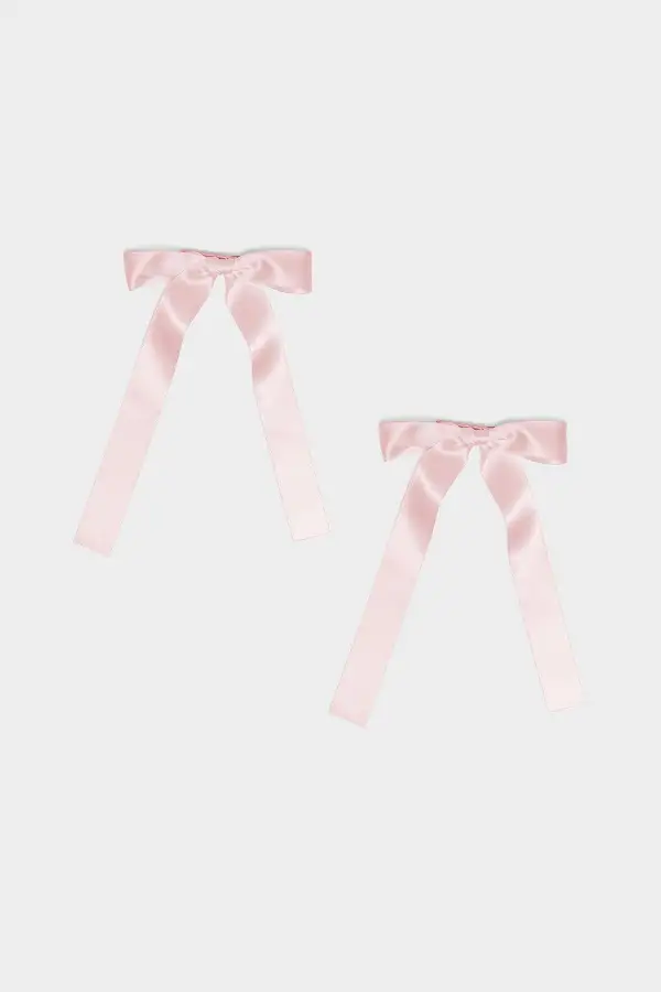 Satin Ribbon Hair Clip Pack