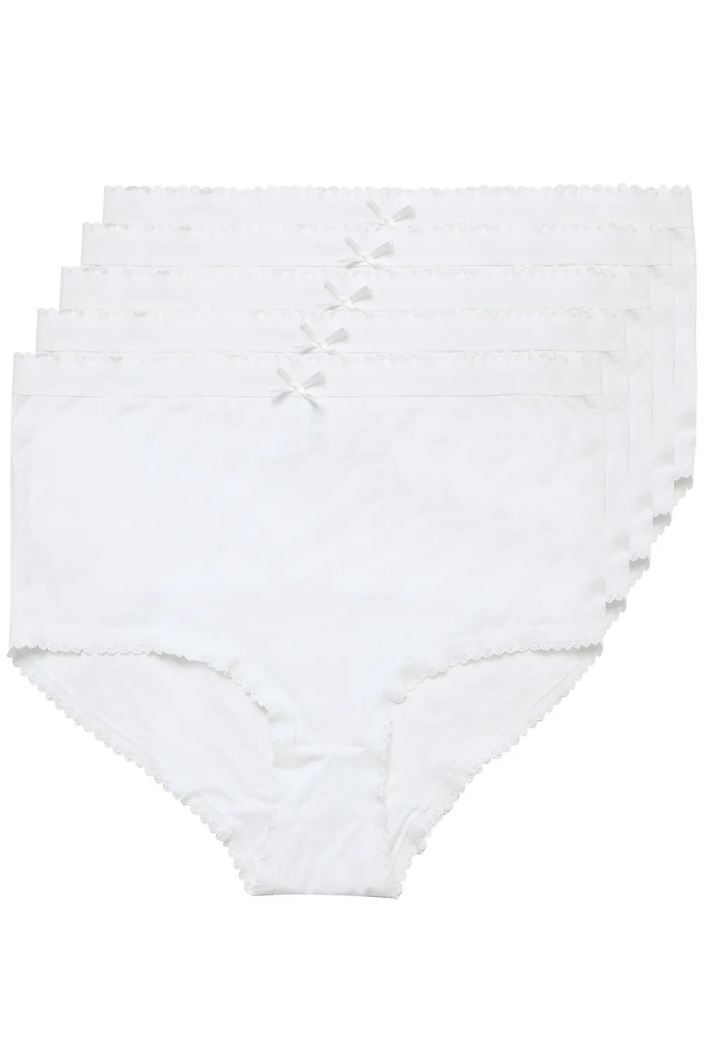 YOURS 5 PACK Curve Black Cotton High Waisted Full Briefs