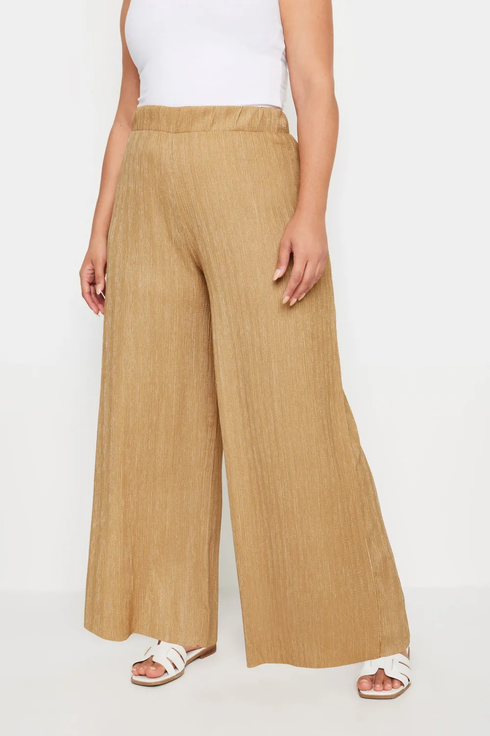 YOURS Curve Blue Abstract Print Textured Wide Leg Trousers