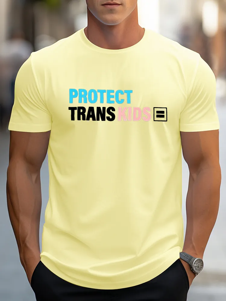 Pure Cotton Round-Neck Short-Sleeved Shirt Protect Trans Kids T-Shirt