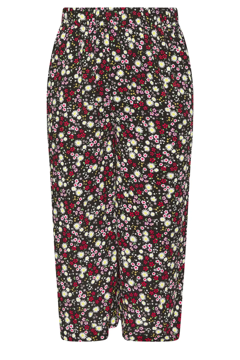 YOURS Curve Green Leaf Print Cropped Trousers