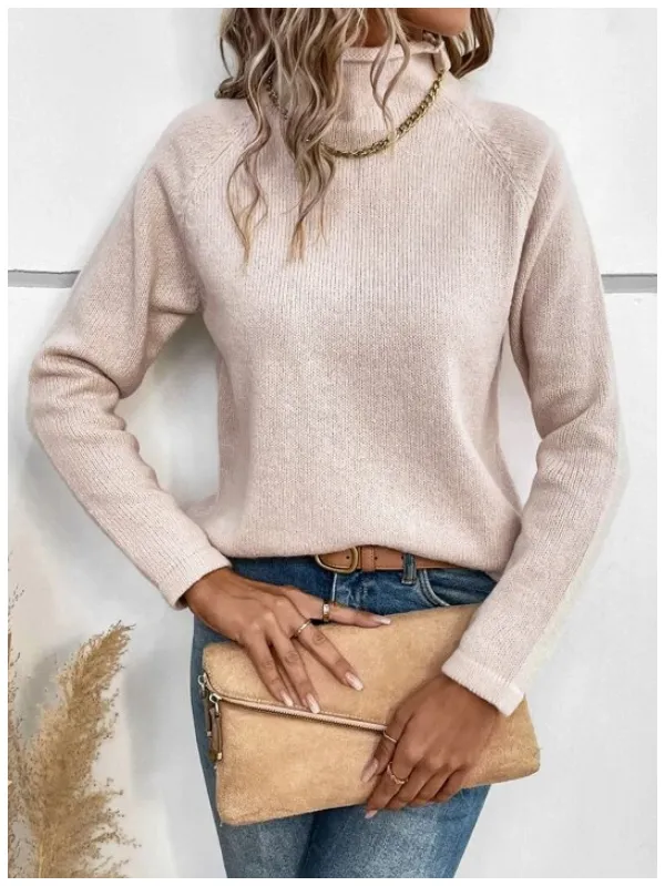 High Neck Raglan Sleeve Sweater