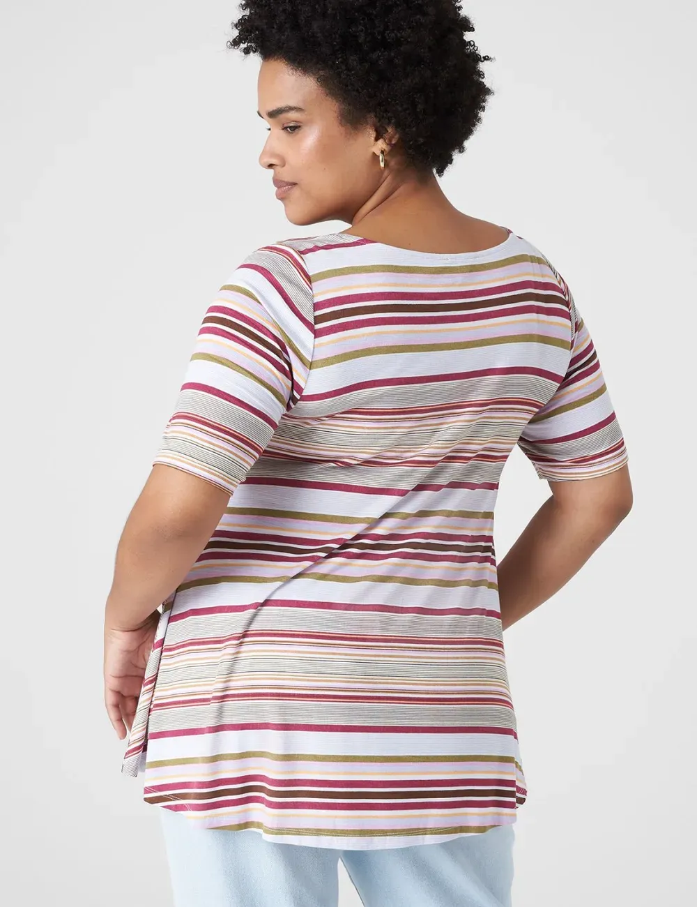 Modern Swing Perfect Sleeve Ruched-Shoulder Tee