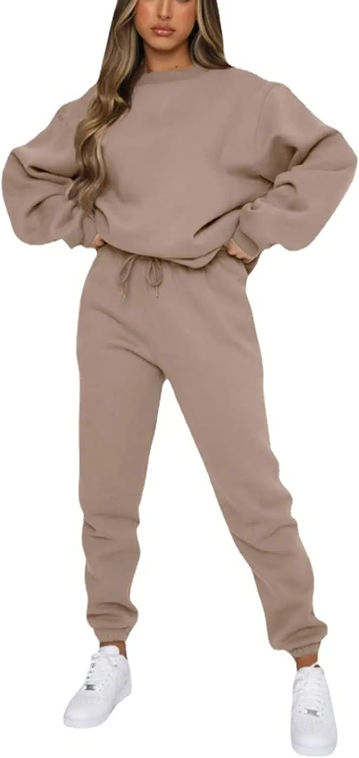 (🔥Clearance) Sweatsuits for Women Set 2 Piece Jogging Suit Long Sleeve Pullover Sweatshirts Sweatpants Tracksuit Casual Outfits